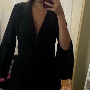 SHEIN Black Blazer Cape Jacket